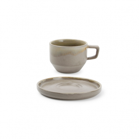 F2D STRUCTO BROWN Filiżanka ze spodkiem 80 ml