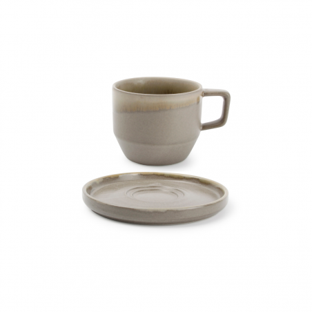 F2D STRUCTO BROWN Filiżanka ze spodkiem 120 ml