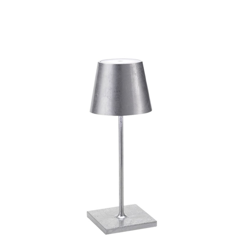 ZAFFERANO Poldina Mini Lampa dotykowa LED - srebrna vintage
