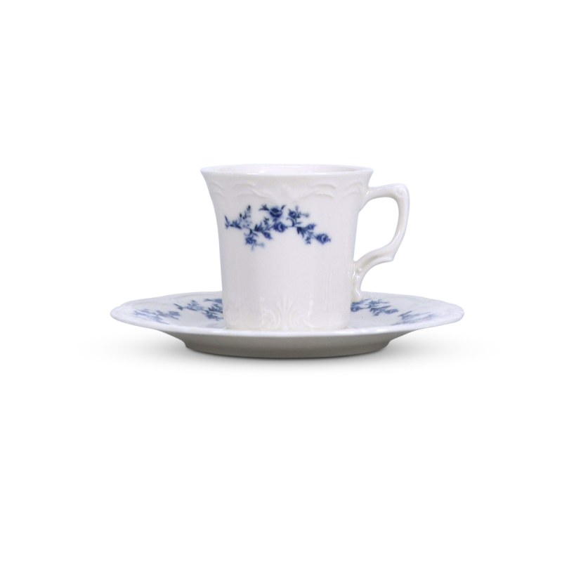 BONBISTRO Retro Blue Flower Filiżanka ze spodkiem 110 ml
