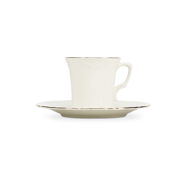 BONBISTRO Retro Golden Rim Filiżanka ze spodkiem 110 ml