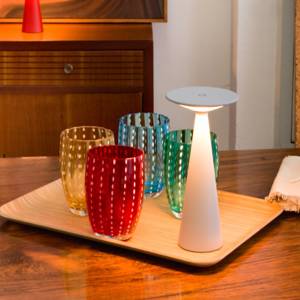 ZAFFERANO Damina Lampa dotykowa LED - biała 9x19,3 cm