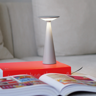 ZAFFERANO Damina Lampa dotykowa LED - jasno szara 9x19,3 cm