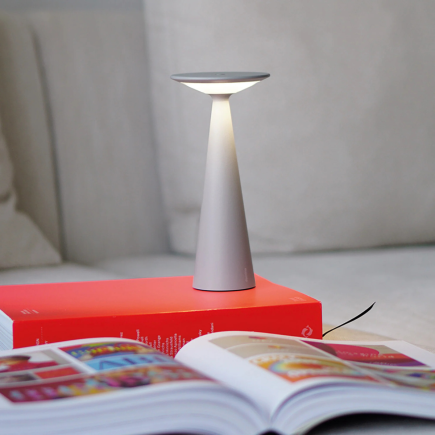 ZAFFERANO Damina Lampa dotykowa LED - jasno szara 9x19,3 cm