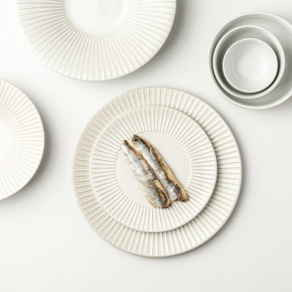 F2D Brass White Striped Talerz płaski 20,5 cm