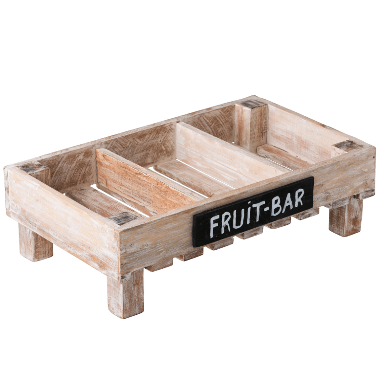 STYLE POINT Skrzynia 3-komorowa z tablicą kredową, mango 50x30x15cm