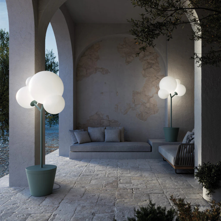 ZAFFERANO Tree Of Light Lampa podłogowa - szałwiowa 86x50x186 cm