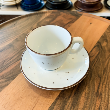 DOTS WHITE Filiżanka do espresso ze spodkiem 70 ml