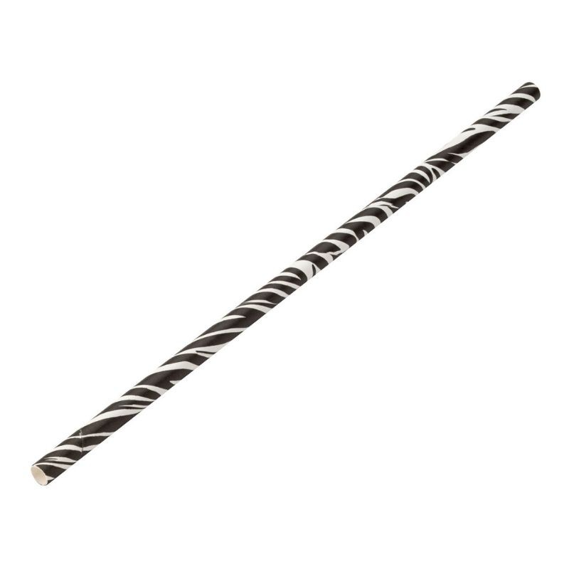 UTOPIA Słomki papierowe Zebra 20 cm (250 szt.)