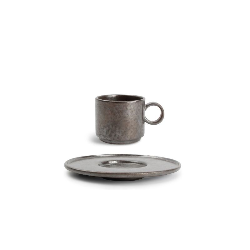 CHIC VERSO BLACK BROWN Filiżanka sztaplowana 90 ml ze spodkiem CHIC VERSO BLACK BROWN Filiżanka sztaplowana 90 ml ze spodkiem