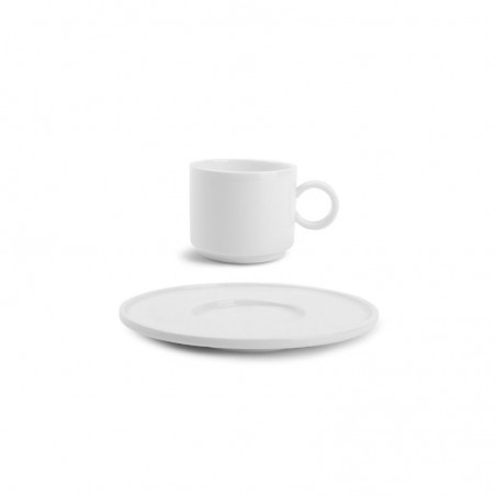 CHIC VERSO WHITE Filiżanka sztaplowana 90 ml ze spodkiem