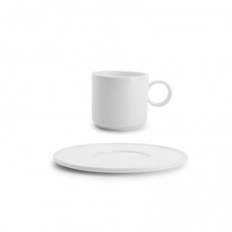 CHIC VERSO WHITE Filiżanka sztaplowana 170 ml ze spodkiem