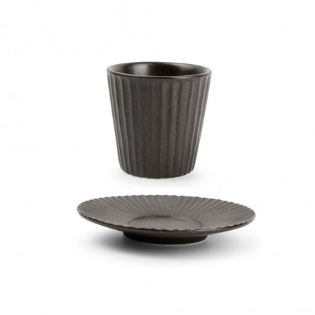 F2D AURORA BLACK Filiżanka ze spodkiem 90 ml
